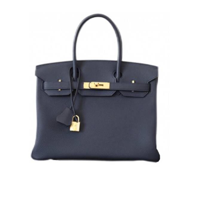 HERMES HERHERMES BIRKIN BAG SAPPHIRE GOLD BUCKLE  TOGO HALF-HANDMADE  (25cm*20cm*13cm)